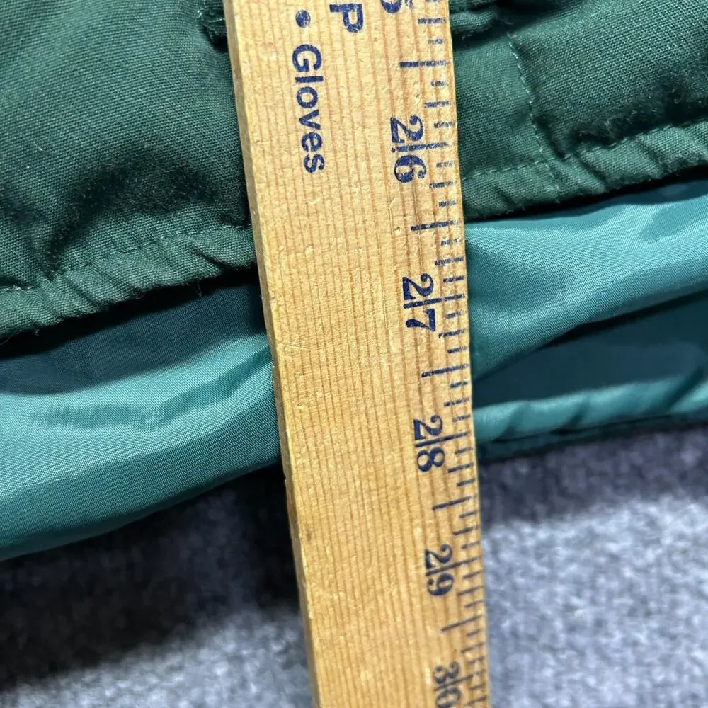 Eddie Bauer Vintage Mens XL Goose Down Puffer Vest Quilted Snap Green Gorpcore
